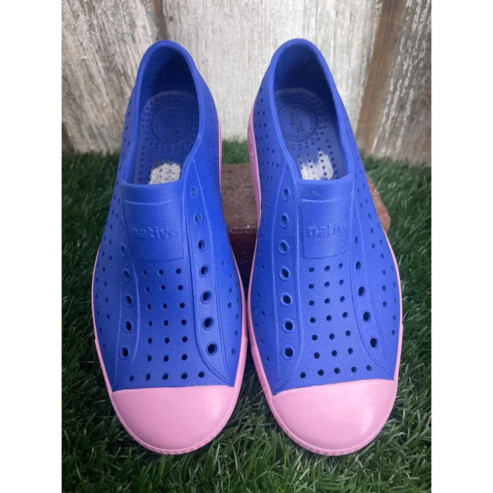 Native Jefferson Sugarlite Blue Chillberry Pink Slip On Shoes J5